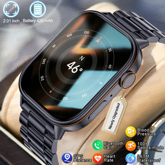 GUHUAVMI Smartwatch, GPS, Herren, 2,01 Zoll, wasserdicht - Bild 1