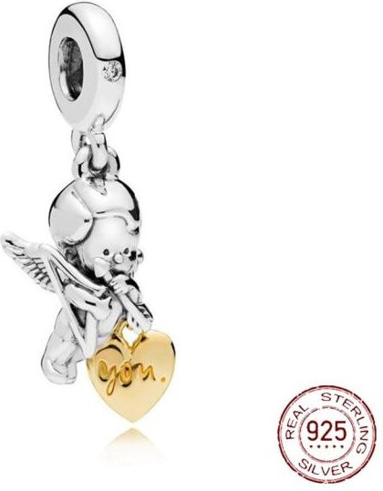 Charm Blume, 925 Silber, Perle, Zirkonia, Damen - Bild 1