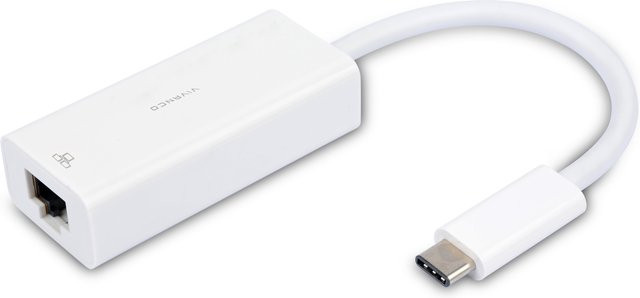 Vivanco USB Type C Netzwerk Adapter Ethernet LAN in Weiß, Länge: 0,1 m - Bild 1