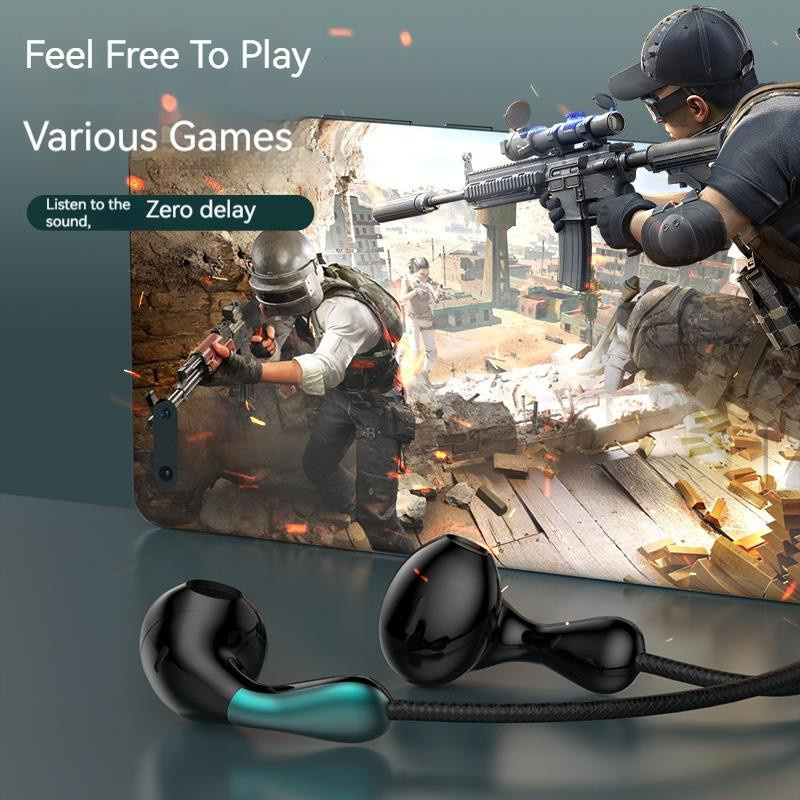 VAORLO In-Ear Kopfhörer mit 9D HIFI Heavy Bass im Waterdrop-Stil, Typ-C und 3,5 mm Klinke, Schwarz - Bild 2