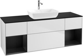 V&B Waschtischunterschrank Finion mit Wandbeleuchtung, Farbe Weiß lackiert, Breite: 160 cm, Tiefe: 50,1 cm, Höhe: 50,1 cm - Bild 1