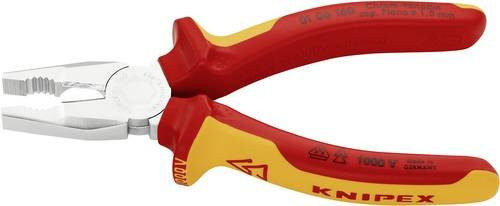 Knipex Kombizange VDE isoliert aus Chrom-Vanadium in Rot, Länge: 160 mm - Bild 1