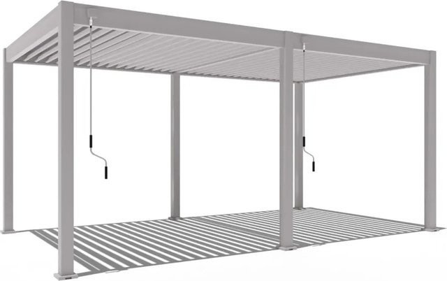 Weide Classic Pavillon Pergola aus Aluminium und Stahl in Sand, freistehend mit stufenlos verstellbaren Lamellen und UV-Schutz, B: 530 cm, T: 300 cm - Bild 1