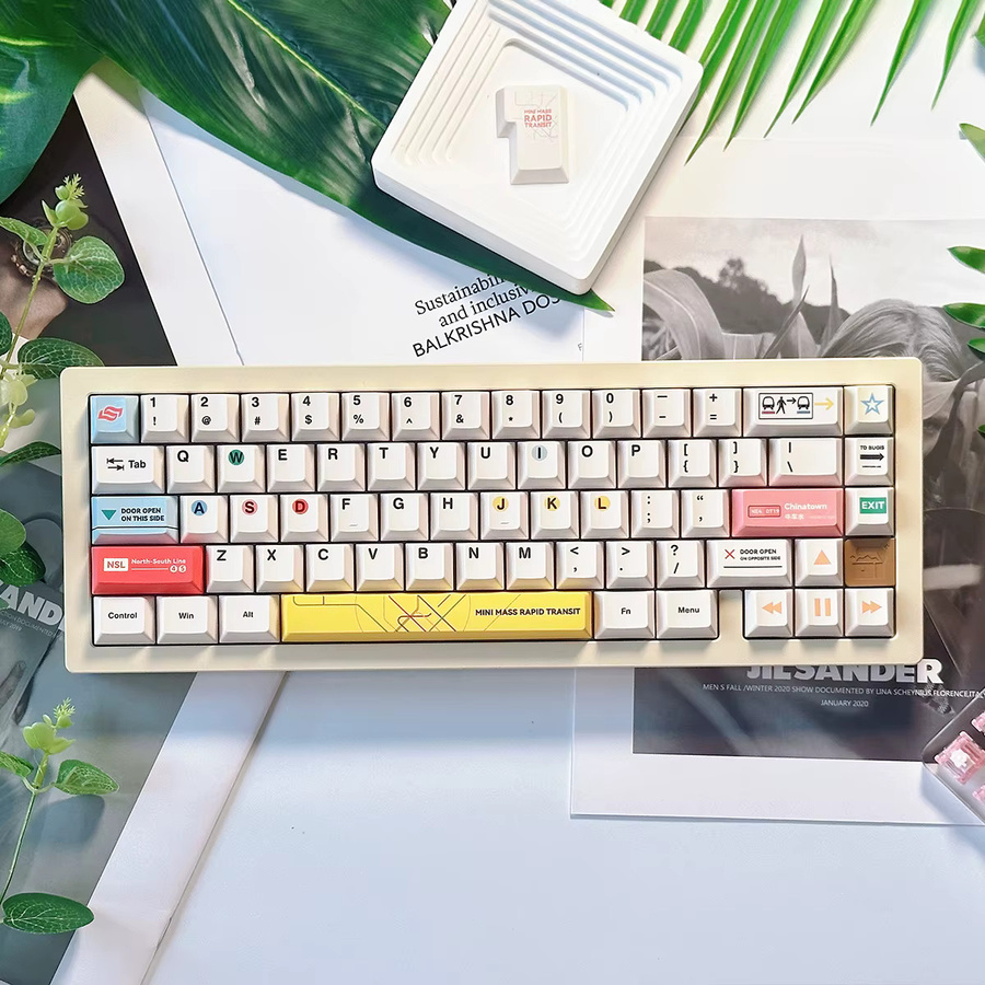 Venit Keys Singapore SMRT Themen-Tastenkappen, 152 Tasten, Cherry Profile, Dye-Sub PBT, Mehrfarbig, für MX mechanische Tastaturen - Bild 2