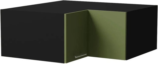 Feldmann-Wohnen Eckaufsatzschrank Brerra in Schwarz und Matt Farngrün mit Soft-Close-Türen, B/T/H: 90 x 36 x 90 cm - Bild 1