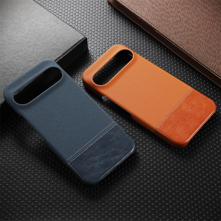 Stoßfeste Vintage PU-Leder Schutzhülle für Google Pixel 10 9 8 Pro XL mit Matt-Hautgefühl und Spleißdesign - Bild 1