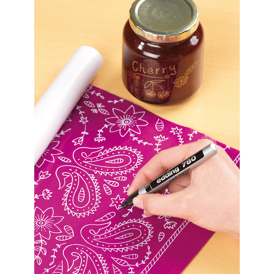 Edding Lackmarker 780 Permanentmarker mit feiner Spitze, Schwarz, 1,0 mm - Bild 2