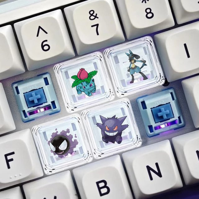 Bandai Mechanische Tastatur mit transparentem Anime-Tastenkappen-Set in Cartoon-Design - Bild 1