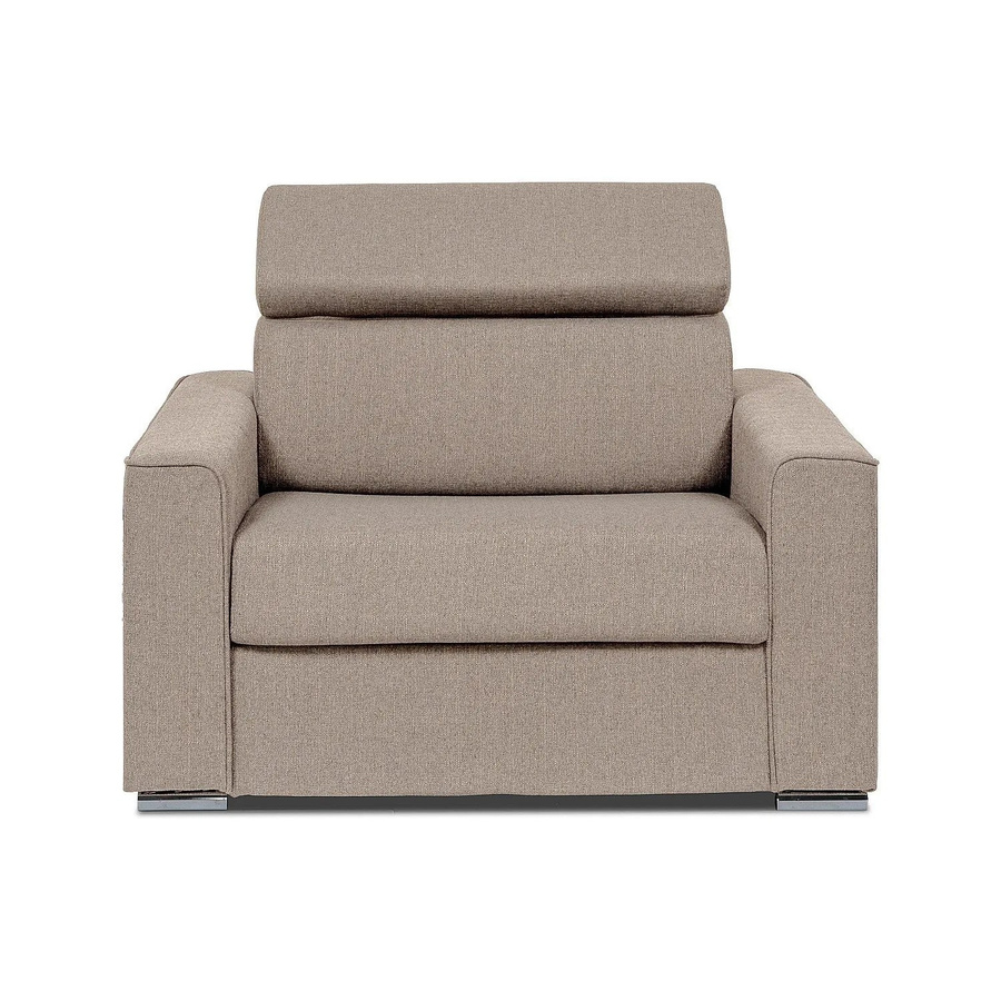 Vente-unique Schlafsessel Vizir in Beige mit Armlehnen und Stoffbezug, Breite: 127 cm - Bild 2