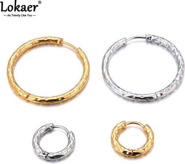 Lokaer Huggie Creolen, Edelstahl, Gold, Damen - Bild 1