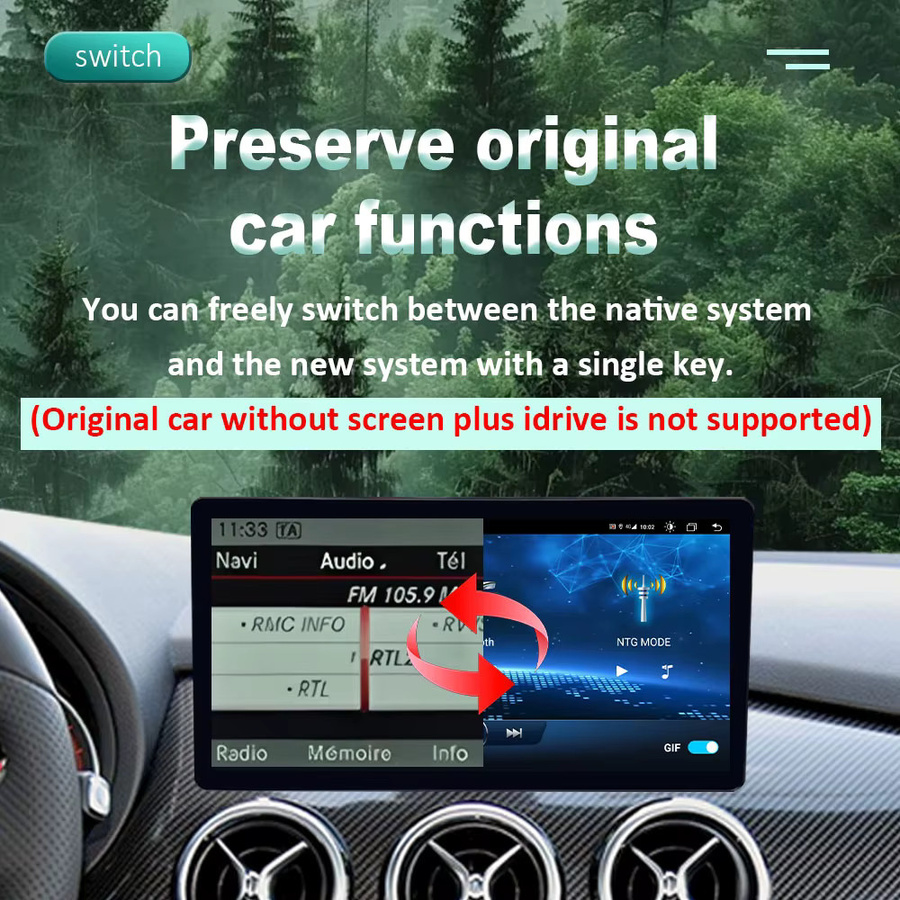 Android 15 Multimedia Autoradio für Mercedes Benz C W204 (2008-2014) mit Bluetooth, GPS, 4G und drahtlosem CarPlay in Schwarz - Bild 3