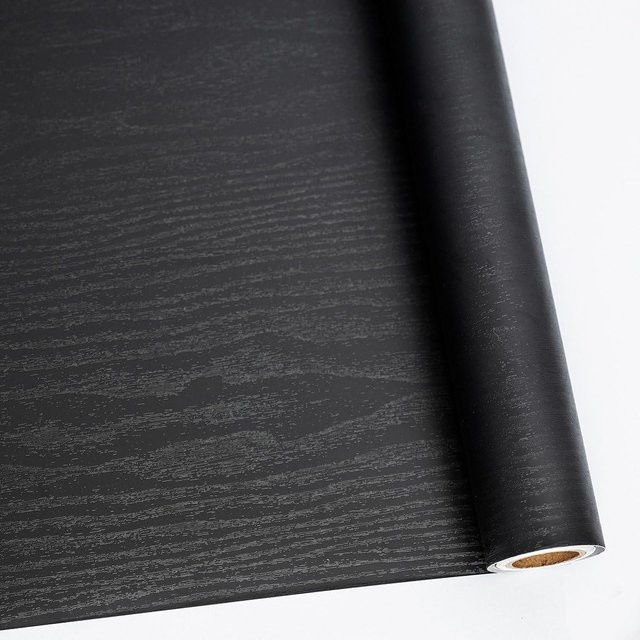 Selbstklebende PVC Tapete in Holzmaserung für Küchenarbeitsplatten, Schränke und Tische in Weiß oder Schwarz - Bild 1