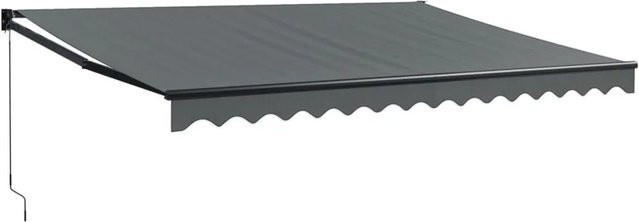 Furnicato Einziehbare Markise aus Aluminium und Polyester in Anthrazit mit UV-Schutz, B: 5,0 m, T: 3,0 m - Bild 1