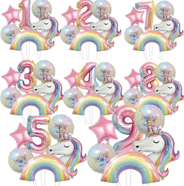 Regenbogen-Einhorn-Folienballon mit Farbverlauf von Hasbro in Multicolour, 81,28 cm, ideale Partydekoration für Kindergeburtstage und Babypartys - Bild 1