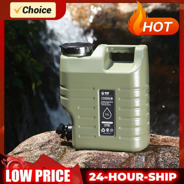 APWIKOGER Tragbarer Auto-Wassertank mit Zapfhahn, 12 l, Grün, BPA-freier Getränkespender für Camping und Outdoor - Bild 1