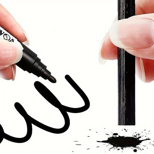 Permanente Ölbasierte Marker mit 2 mm feiner Spitze in Schwarz für Papier, Stahl und Glas, 9 Stück - Bild 1