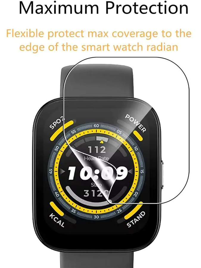 3er-Set transparente HD TPU Displayschutzfolien für Huami Amazfit Bip 5 und Bip 6 Smartwatch - Bild 6