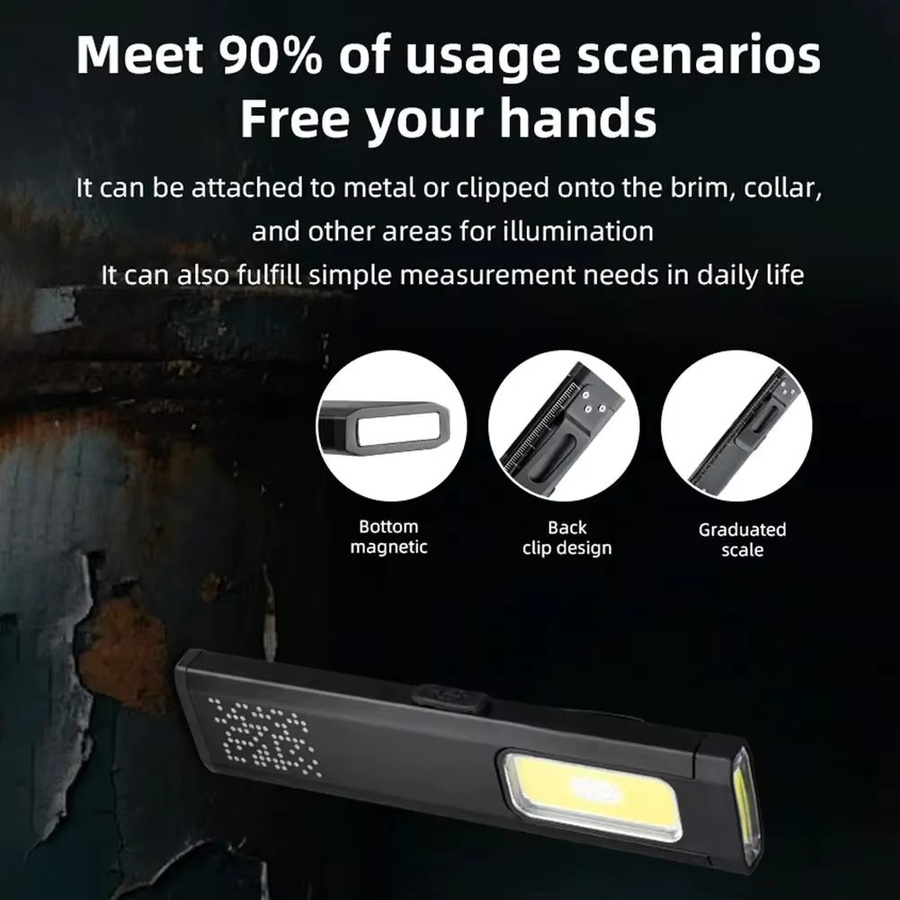 NEWBIRTH LED COB Schlüsselanhänger Taschenlampe, 650 Lumen, USB-C wiederaufladbar, magnetische EDC Taschenlaterne in Schwarz - Bild 3