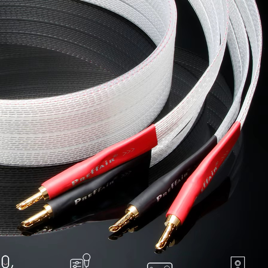 Preffair HIFI Lautsprecherkabel Paar 8N OCC versilbert mit PTFE-Isolierung in Silber - Bild 5