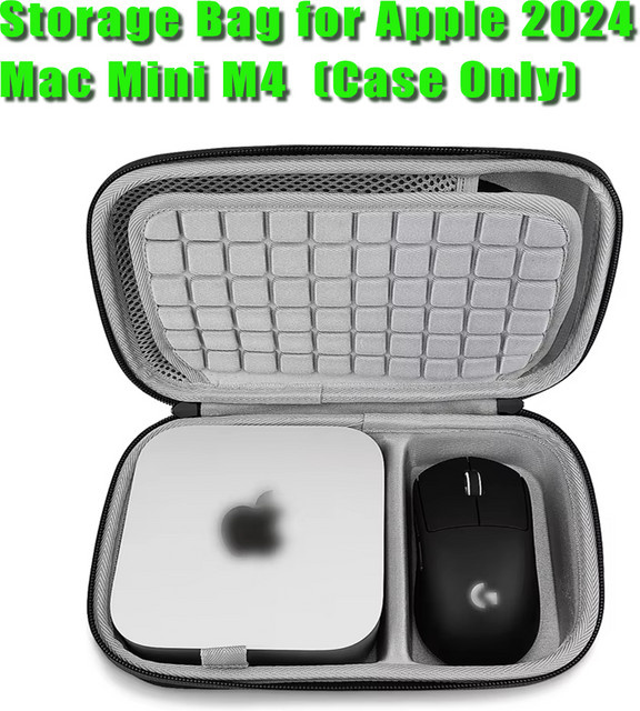 Hartschalen-Aufbewahrungstasche für Apple Mac Mini M4 2024, wasserdichte und stoßfeste Reisehülle in Schwarz - Bild 1