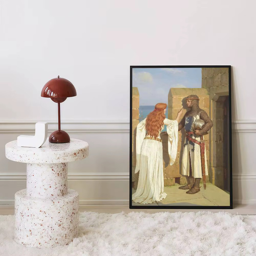Wasserfester Wandaufkleber Die Accolade von Edmund Blair Leighton als Whitepaper Poster in Multicolor, Rechteckig - Bild 5