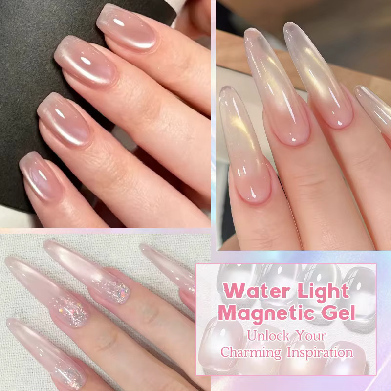 MEET ACROSS Wasserlicht-Katzen-Magnet-Gel-Nagellack-Set, 5er-Set, schimmernd - Bild 4