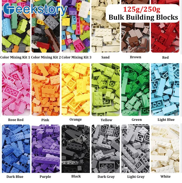 Stemedu Mini-Bricks Bausteine Set in Braun und Mehrfarbig, Kreatives DIY Spielzeug aus Kunststoff für Kinder - Bild 1