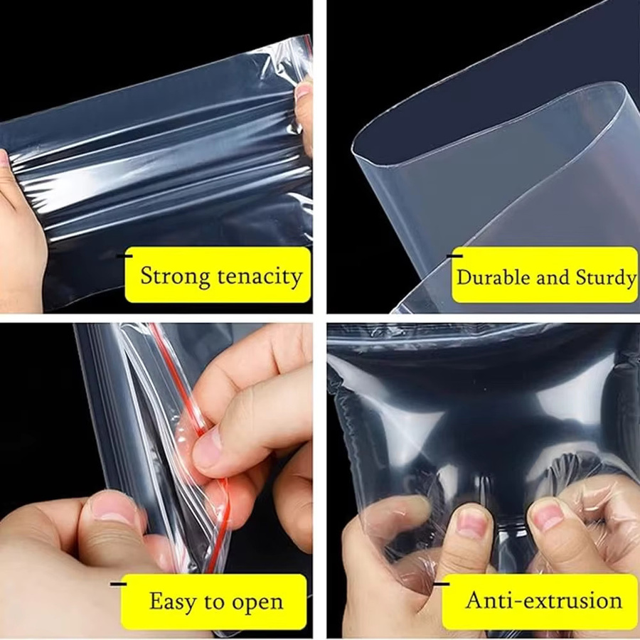 Transparente Plastiktüten mit Reißverschluss als wiederverschließbare Druckverschlussbeutel für Schmuck und Lebensmittel, 100 Stück - Bild 3
