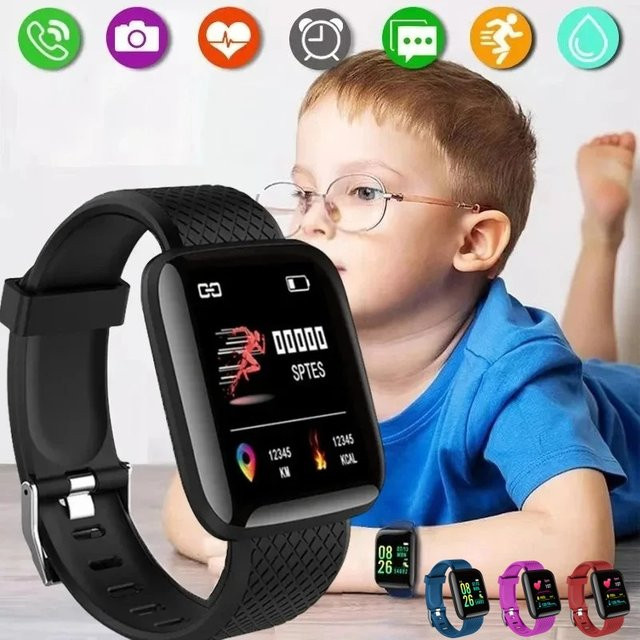 CHAOGENB Digitale Smartwatch für Kinder und Erwachsene, Sport- und Fitness-Armbanduhr mit LED-Display, Farbe: Schwarz - Bild 1