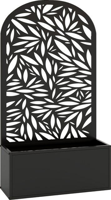 Outsunny Hochbeet Pflanzkasten mit Sichtschutz und Gartenspalier aus Metall in Schwarz, B/T/H: 61 x 23 x 113 cm - Bild 1