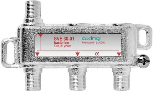 Axing SAT-Verteiler 3-fach 5 - 2400MHz in Gold und Silber - Bild 1