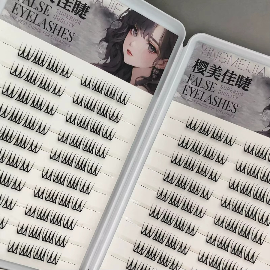 Einzelne Cluster-Wimpernverlängerung, 7–13 mm, C-Curl, natürlich - Bild 2