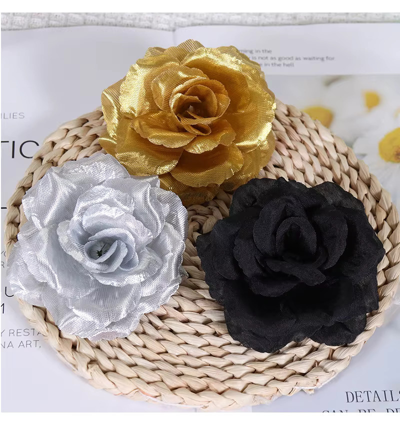 Wusmart 10 Stück künstliche Rosenblütenköpfe aus Textil in Pink und Multicolour, Durchmesser: 8 cm, Dekoration für Hochzeit und Party - Bild 4