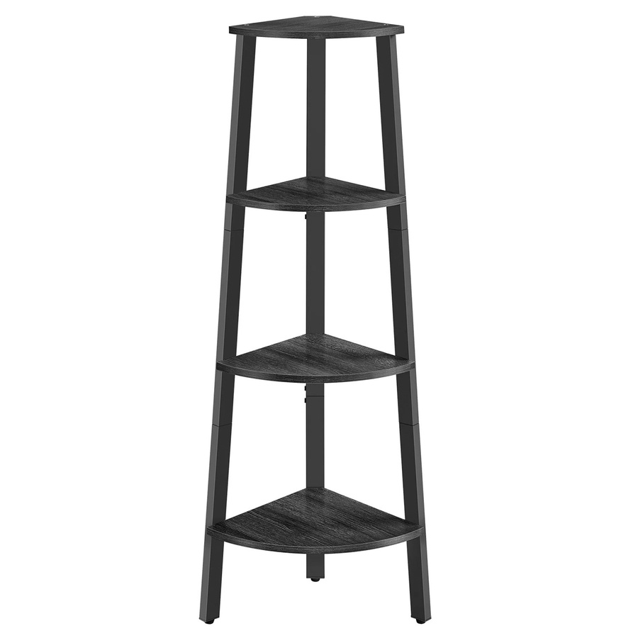 Vasagle Eckregal mit 4 Ebenen im Industrial-Design, Grau-Schwarz, B/T/H: 33,4 x 33,4 x 124,5 cm - Bild 2