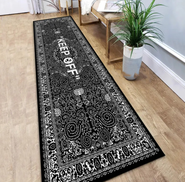 Keep-Off Moderner Läufer Schwarz-Weiß für Flur und Schlafzimmer - Bild 1