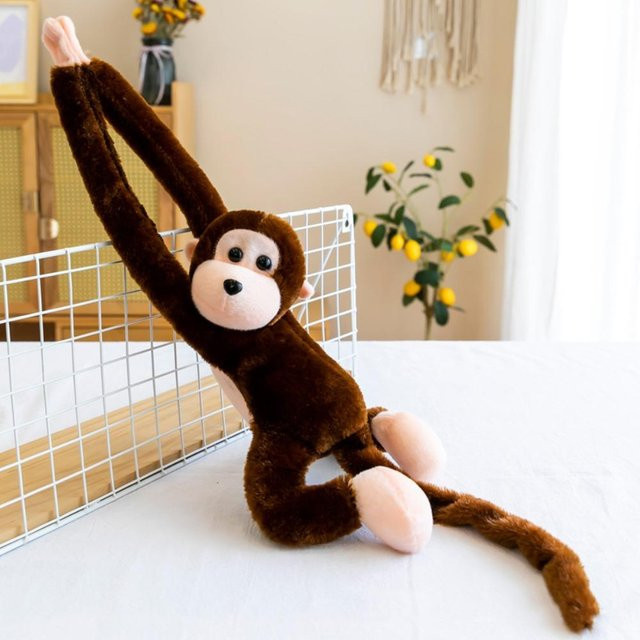 Linyi toy Bunter Langarm-Affe, Stoffpuppe, Plüschaffen, braun - Bild 1