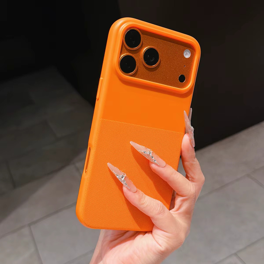 szHAIyu Handyhülle mit mattem Anti-Rutsch-Design und geometrischer Punktmatrix für iPhone 17 Air 16 15 14 Plus 13 12 11 Pro Max, stoßfeste TPU Schutzhülle in Blau oder Orange - Bild 1