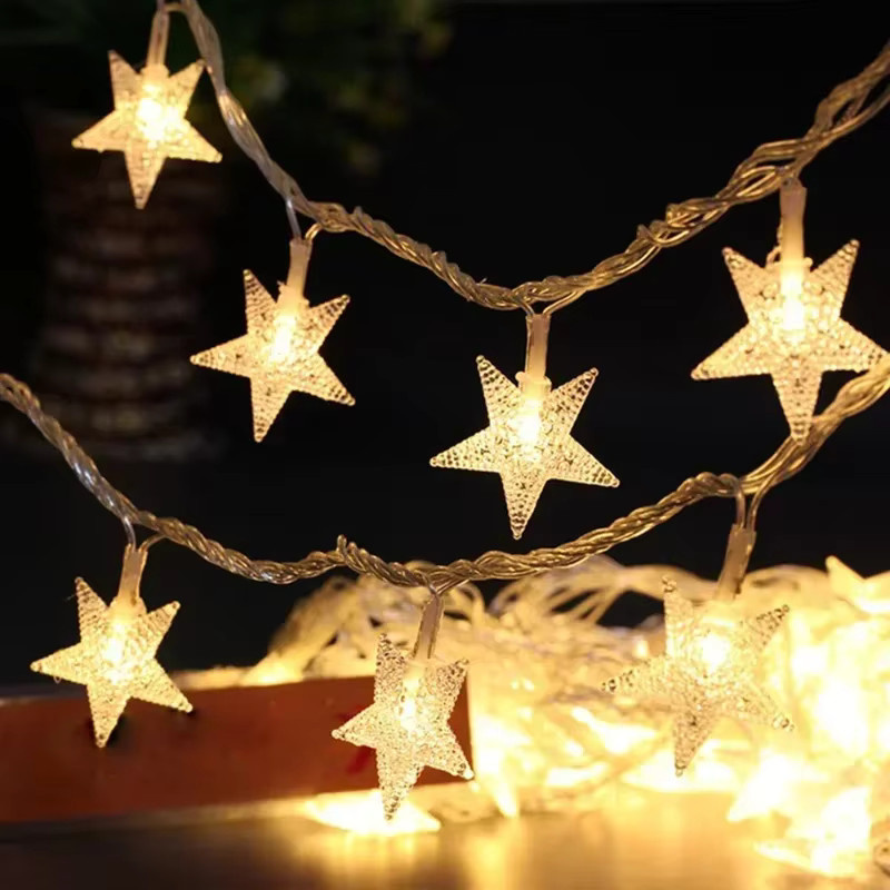 OKAL RED EAST LED-Lichterkette Sternengirlande mit Glühbirnen in Weiß für Party, Hochzeit, Garten und Weihnachtsdekoration - Bild 4