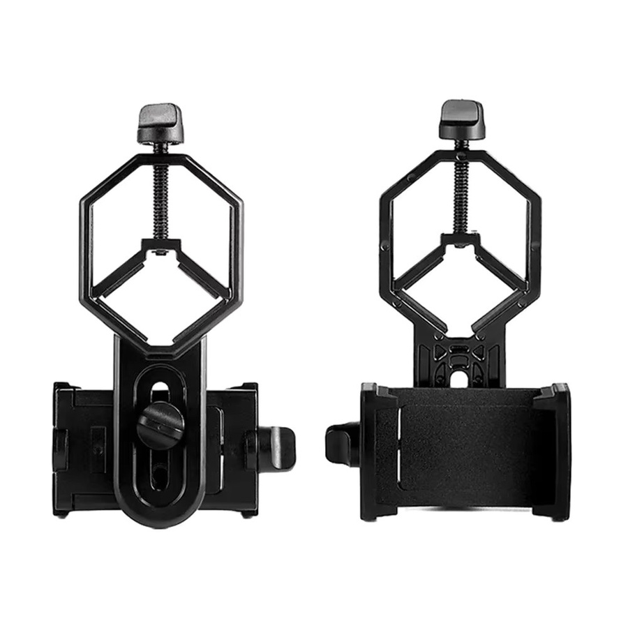 VIKEFON Universal Handy Ständer Adapter Clip in Schwarz zur Montage an Fernglas, Monokular, Spektiv und Teleskop - Bild 2