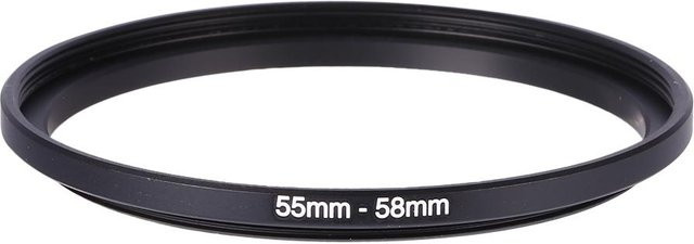 Shoemst Step-Up-Ring Metall Objektivfilterring-Adapter von 55mm auf 58mm, Schwarz - Bild 1
