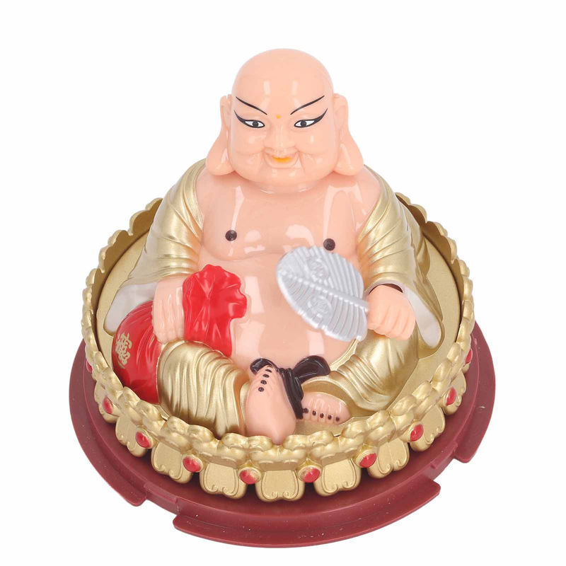 Maitreya Buddha Ornament mit Solarlichtsensor – Schaukelnder Fächer aus Kunststoff für Glück und Harmonie - Bild 8