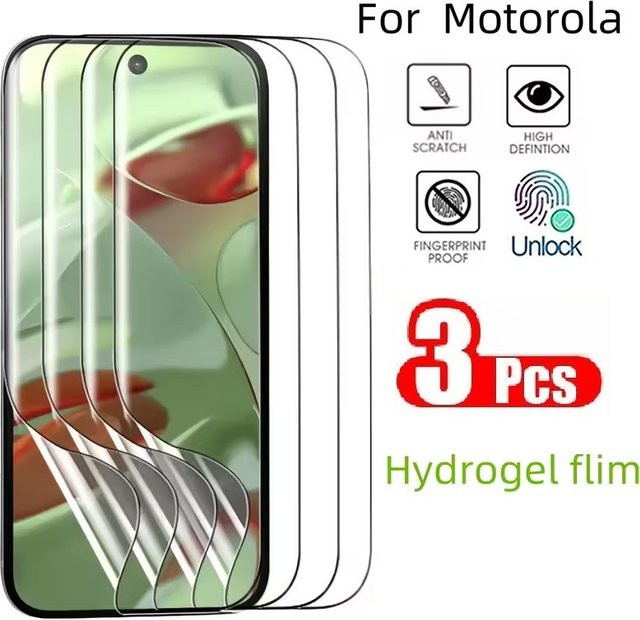 3er-Pack Hydrogel Displayschutz Folie für Motorola ThinkPhone, S50 Neo, E13, E14, E15, X70 Air und X50 Ultra, transparent - Bild 1