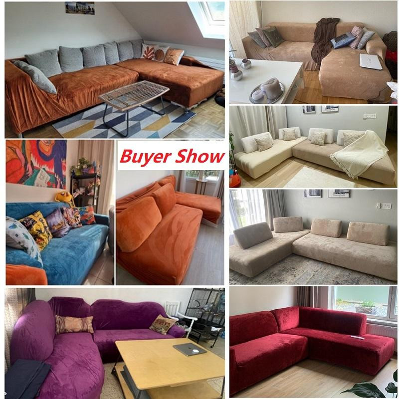 Elastischer Samt-Sofabezug von Your Warm Home für 1-Sitzer, Waschbarer Plüsch-Couchbezug, Breite: 90-140 cm - Bild 2