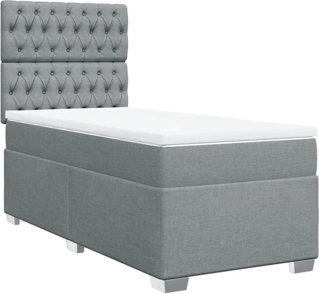 vidaXL Boxspringbett mit Matratze Hybrid-Design in Grau, B/T/H: 80 x 200 x 140,5 cm - Bild 1