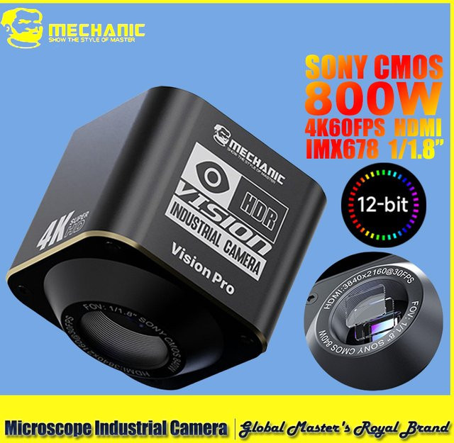 MECHANIC HD Vision Webcam mit 8MP Sony Sensor, 1/1,8" und 20μm, Schwarz - Bild 1
