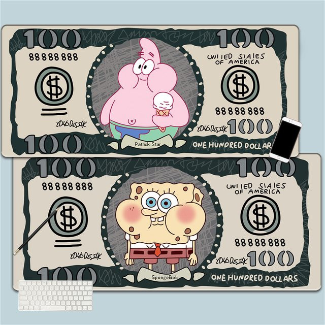 Potdemiel Mauspad SpongeBob Motiv Wasserdichtes Anime Tastaturpad für Mädchen in Multicolour - Bild 1