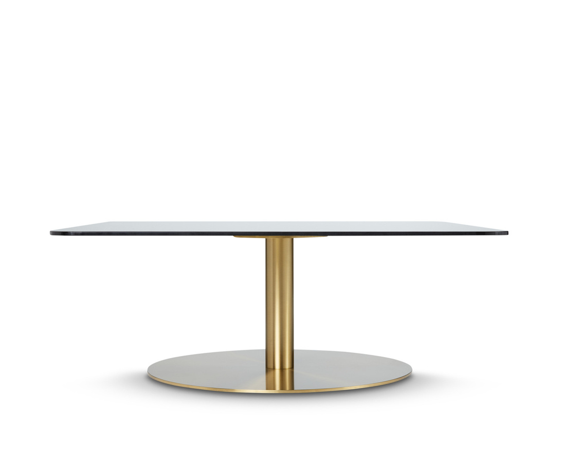 Tom Dixon Flash Tisch Viereckig in Gold und Silber mit Glas und Metall - Bild 2