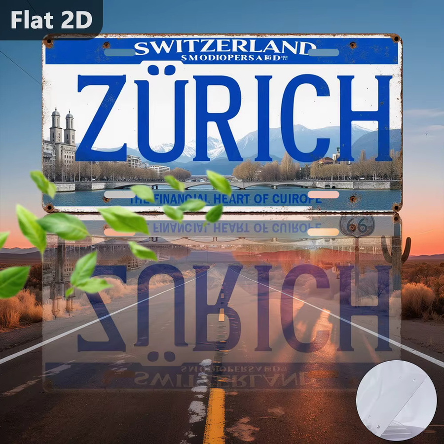 Vintage Blechschild CIFBUY Metall-Wanddekoration Zürich Schweiz Retro Design für Café und Garage - Bild 4