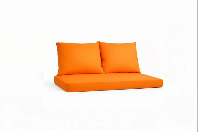 Setgarden Triple Outdoor Palettenkissen Set in Orange mit Sitzkissen und 2 Rückenkissen, B/T/H: 120 x 60 x 10 cm und 60 x 50 cm - Bild 1