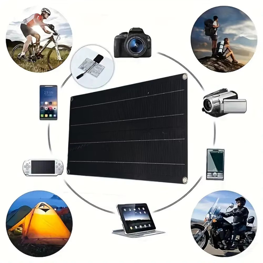 Soecopo Flexibles Solarpanel 300 W 18 V Schwarz Tragbares Outdoor-Solarpanel für Wohnmobil, Camping, Auto und Boot - Bild 5